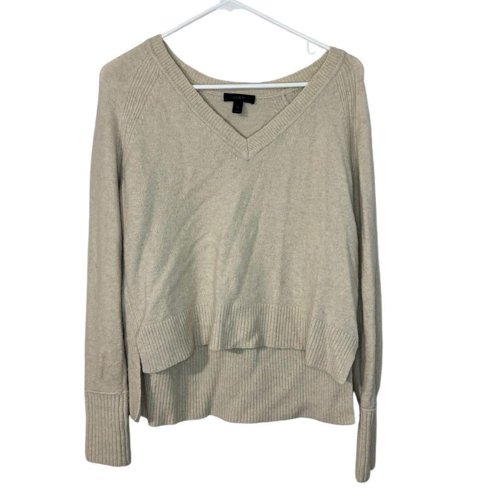 J.Crew V-Neck Super Soft Yarn Hi-Lo Sweater - Picture 4 of 10